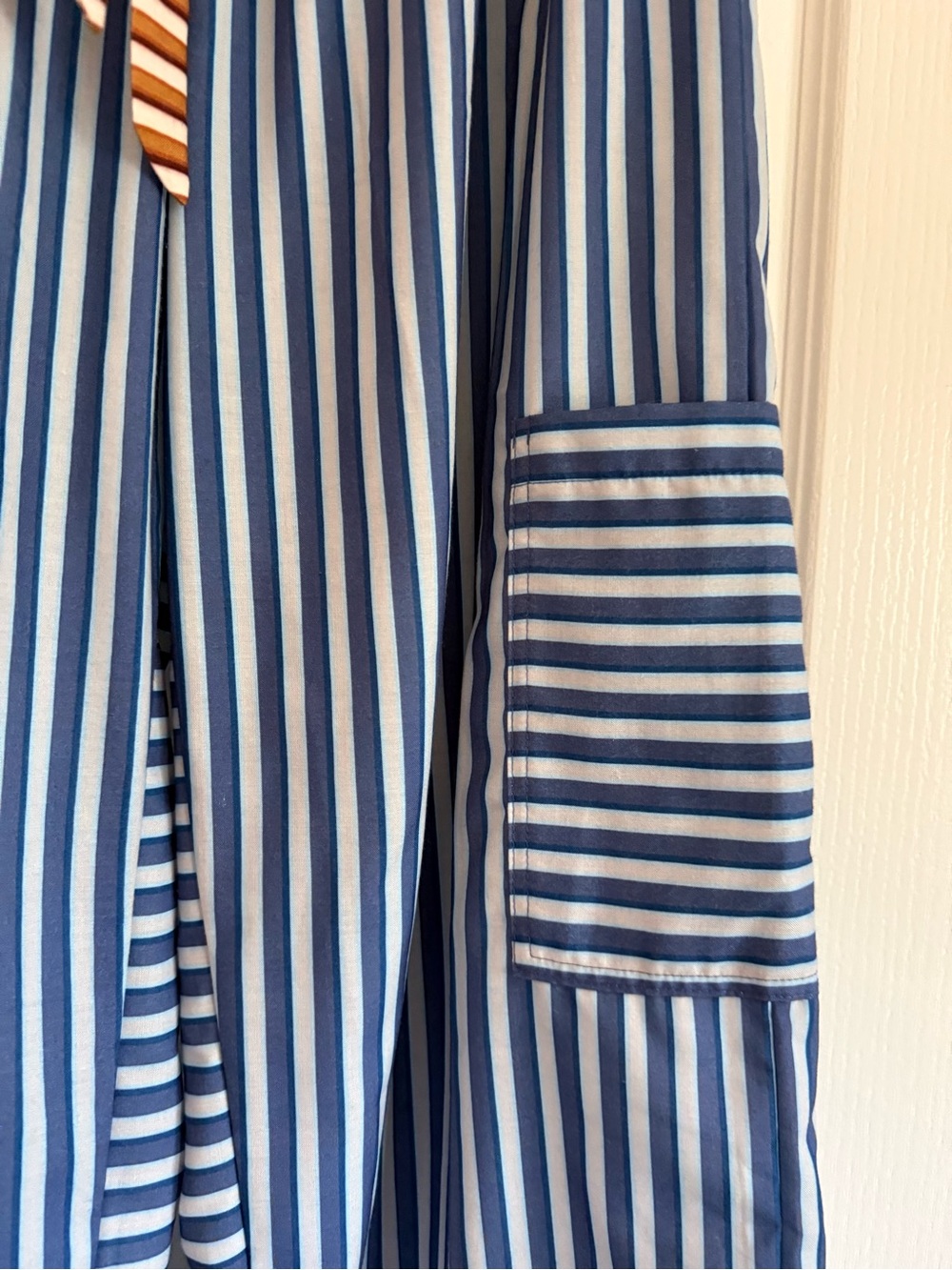 Blue and White Striped Wide Leg Pants (m) - Picture 2 of 4